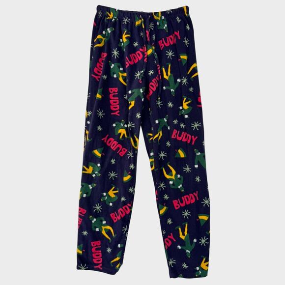 Buddy the Elf Unisex Medium Fleece Navy Blue Pajama Lounge Pants - Picture 1 of 7